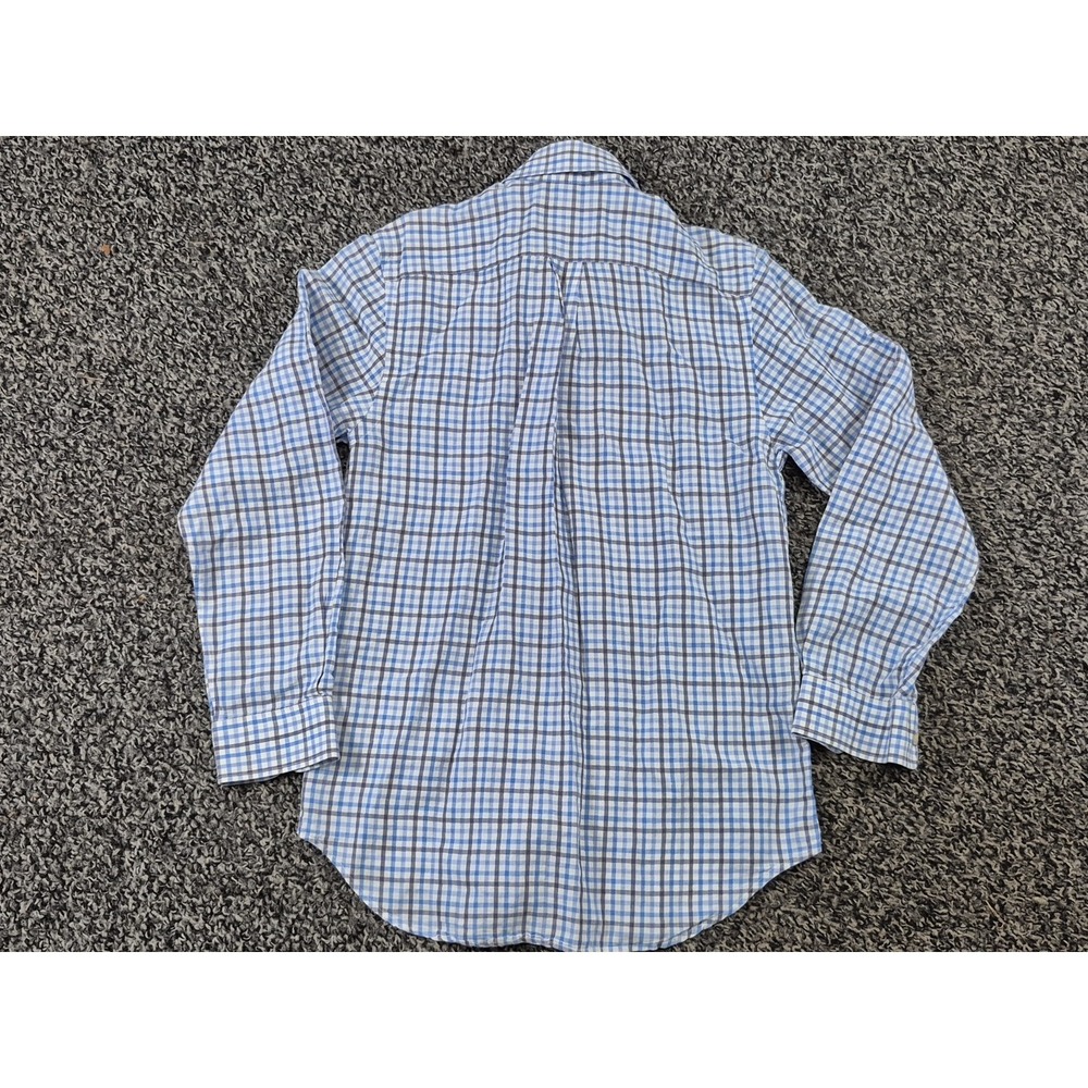 Vineyard Vines Slim Fit Tucker Shirt Plaid‎ Blue Linen Cotton Long Sleeve Small - Picture 7 of 7